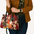 Crimson Red Tropical Christmas Hawaii Tapa Leather Bag Aloha Santa Drink Party - Polynesian Pride