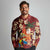 Crimson Red Tropical Christmas Hawaii Tapa Long Sleeve Polo Shirt Aloha Santa Drink Party - Polynesian Pride