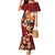 Crimson Red Tropical Christmas Hawaii Tapa Mermaid Dress Aloha Santa Drink Party - Polynesian Pride