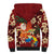 Crimson Red Tropical Christmas Hawaii Tapa Sherpa Hoodie Aloha Santa Drink Party - Polynesian Pride