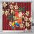 Crimson Red Tropical Christmas Hawaii Tapa Shower Curtain Aloha Santa Drink Party - Polynesian Pride