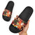 Crimson Red Tropical Christmas Hawaii Tapa Slide Sandals Aloha Santa Drink Party - Polynesian Pride