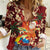 Crimson Red Tropical Christmas Hawaii Tapa Women Casual Shirt Aloha Santa Drink Party - Polynesian Pride