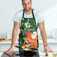 Moss Green Tropical Christmas Hawaii Tapa Apron Aloha Santa Drink Party - Polynesian Pride