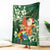 Moss Green Tropical Christmas Hawaii Tapa Blanket Aloha Santa Drink Party - Polynesian Pride