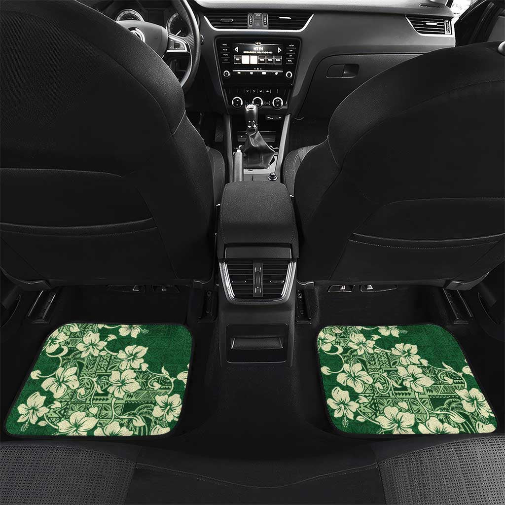 Moss Green Tropical Christmas Hawaii Tapa Car Mats Aloha Santa Drink Party - Polynesian Pride