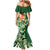 Moss Green Tropical Christmas Hawaii Tapa Family Matching Mermaid Dress and Hawaiian Shirt Aloha Santa Drink Party - Polynesian Pride