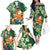 Moss Green Tropical Christmas Hawaii Tapa Family Matching Off The Shoulder Long Sleeve Dress and Hawaiian Shirt Aloha Santa Drink Party - Polynesian Pride