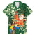 Moss Green Tropical Christmas Hawaii Tapa Family Matching Off Shoulder Short Dress and Hawaiian Shirt Aloha Santa Drink Party - Polynesian Pride