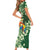 Moss Green Tropical Christmas Hawaii Tapa Family Matching Short Sleeve Bodycon Dress and Hawaiian Shirt Aloha Santa Drink Party - Polynesian Pride