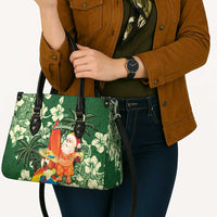 Moss Green Tropical Christmas Hawaii Tapa Leather Bag Aloha Santa Drink Party - Polynesian Pride