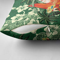 Moss Green Tropical Christmas Hawaii Tapa Pillow Cover Aloha Santa Drink Party - Polynesian Pride