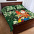 Moss Green Tropical Christmas Hawaii Tapa Quilt Bed Set Aloha Santa Drink Party - Polynesian Pride