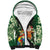 Moss Green Tropical Christmas Hawaii Tapa Sherpa Hoodie Aloha Santa Drink Party - Polynesian Pride