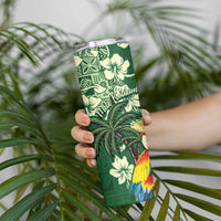 Moss Green Tropical Christmas Hawaii Tapa Skinny Tumbler Aloha Santa Drink Party - Polynesian Pride