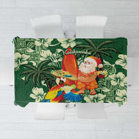 Moss Green Tropical Christmas Hawaii Tapa Tablecloth Aloha Santa Drink Party - Polynesian Pride
