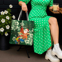 Moss Green Tropical Christmas Hawaii Tapa Tote Bag Aloha Santa Drink Party - Polynesian Pride