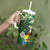 Moss Green Tropical Christmas Hawaii Tapa Tumbler With Handle Aloha Santa Drink Party - Polynesian Pride