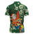 Moss Green Tropical Christmas Hawaii Tapa Zipper Polo Shirt Aloha Santa Drink Party - Polynesian Pride