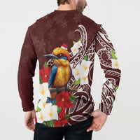 Felis Pasgua Guam Button Sweatshirt Christmas Sihek Kingfisher with Guasali