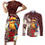 Felis Pasgua Guam Couples Matching Short Sleeve Bodycon Dress and Long Sleeve Button Shirt Christmas Sihek Kingfisher with Guasali