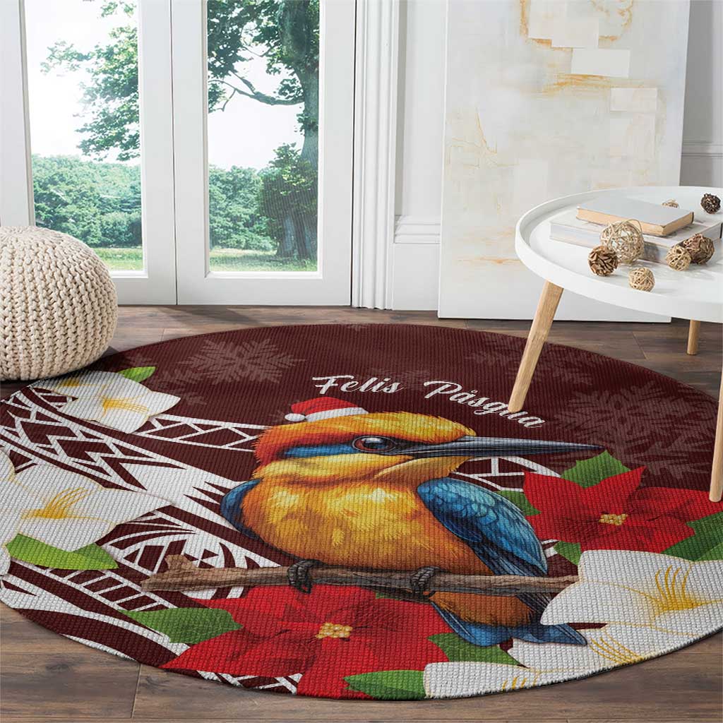 Felis Pasgua Guam Round Carpet Christmas Sihek Kingfisher with Guasali