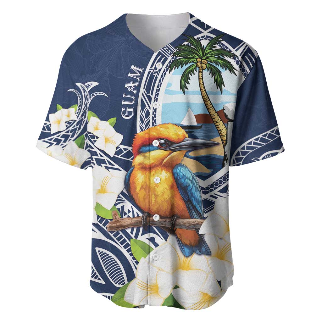 Hafa Adai Guam Baseball Jersey Sihek Guam Kingfisher with Guasali LT7 Navy Blue - Polynesian Pride