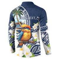 Hafa Adai Guam Button Sweatshirt Sihek Guam Kingfisher with Guasali