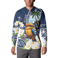 Hafa Adai Guam Button Sweatshirt Sihek Guam Kingfisher with Guasali
