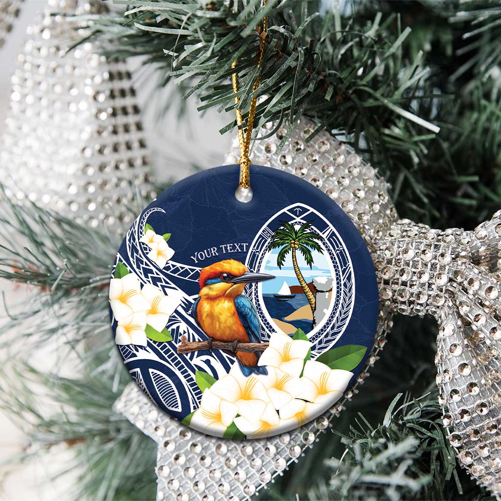 Hafa Adai Guam Ceramic Ornament Sihek Guam Kingfisher with Guasali