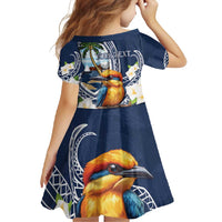 Hafa Adai Guam Family Matching Mermaid Dress and Hawaiian Shirt Sihek Guam Kingfisher with Guasali LT7 - Polynesian Pride