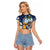 Hafa Adai Guam Raglan Cropped T Shirt Sihek Guam Kingfisher with Guasali