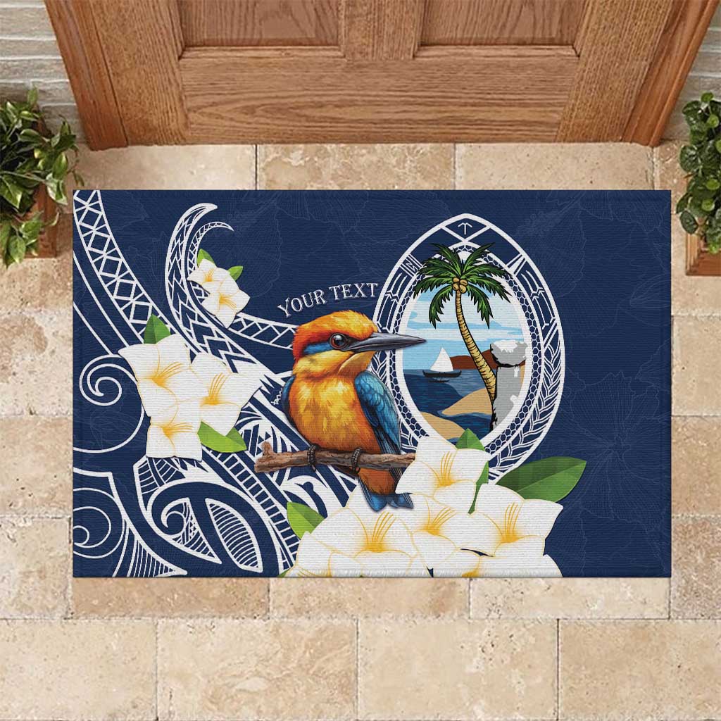 Hafa Adai Guam Rubber Doormat Sihek Guam Kingfisher with Guasali