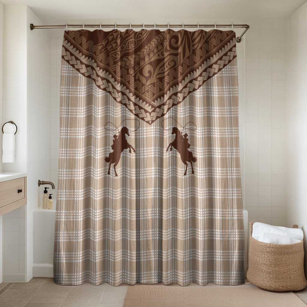 Aloha Hawaii Cowboys Paniolo Bathroom Set Beige Palaka - Polynesian Pride