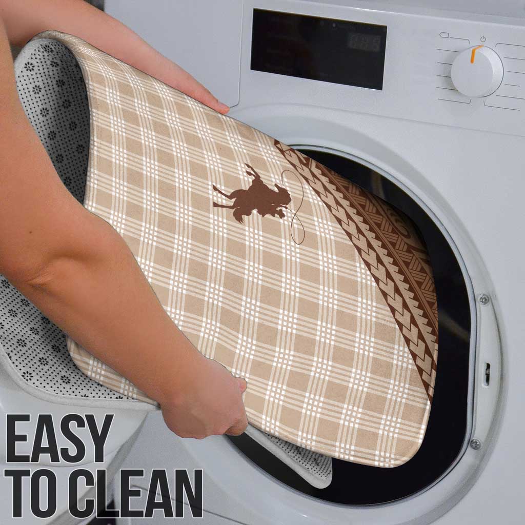 Aloha Hawaii Cowboys Paniolo Bathroom Set Beige Palaka - Polynesian Pride