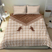 Aloha Hawaii Cowboys Paniolo Bedding Set Beige Palaka - Polynesian Pride