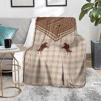 Aloha Hawaii Cowboys Paniolo Blanket Beige Palaka - Polynesian Pride