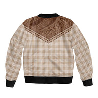 Aloha Hawaii Cowboys Paniolo Bomber Jacket Beige Palaka - Polynesian Pride