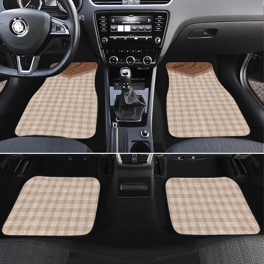 Aloha Hawaii Cowboys Paniolo Car Mats Beige Palaka - Polynesian Pride
