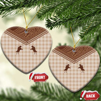 Aloha Hawaii Cowboys Paniolo Ceramic Ornament Beige Palaka - Polynesian Pride