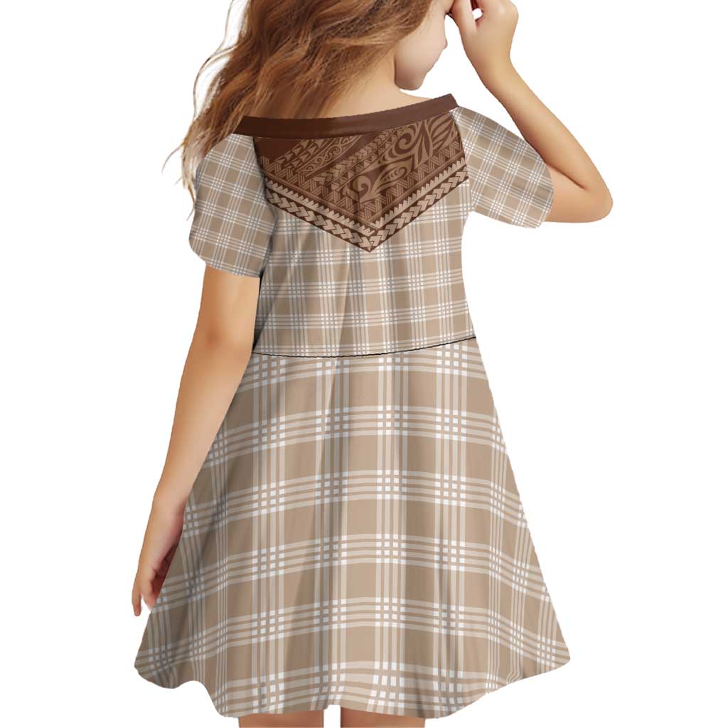 Aloha Hawaii Cowboys Paniolo Family Matching Puletasi and Hawaiian Shirt Beige Palaka - Polynesian Pride