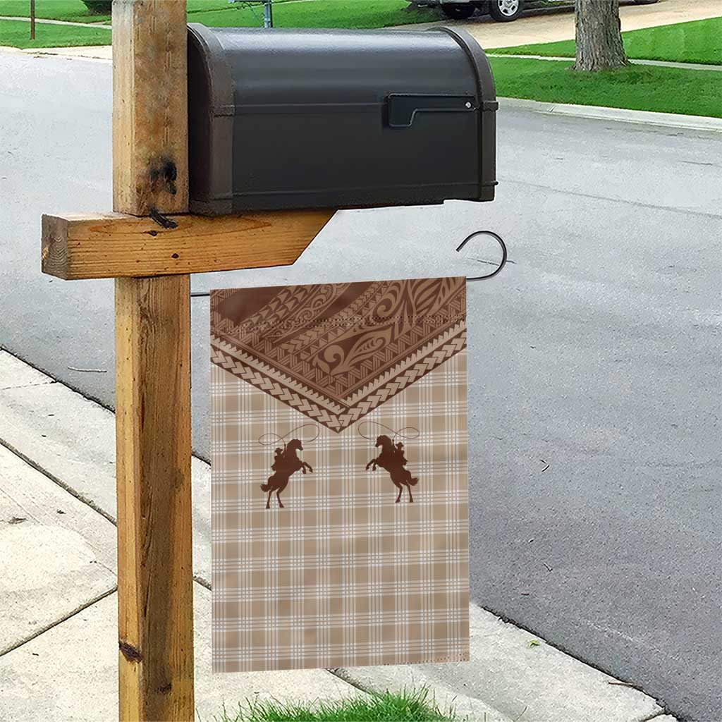 Aloha Hawaii Cowboys Paniolo Garden Flag Beige Palaka - Polynesian Pride