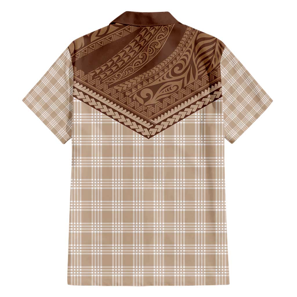 Aloha Hawaii Cowboys Paniolo Hawaiian Shirt Beige Palaka - Polynesian Pride