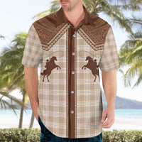Aloha Hawaii Cowboys Paniolo Hawaiian Shirt Beige Palaka - Polynesian Pride