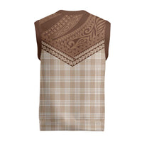 Aloha Hawaii Cowboys Paniolo Christmas Knitted V-Neck Vest Beige Palaka - Polynesian Pride