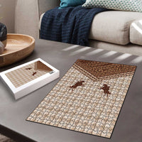 Aloha Hawaii Cowboys Paniolo Puzzle Beige Palaka - Polynesian Pride