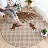 Aloha Hawaii Cowboys Paniolo Round Carpet Beige Palaka - Polynesian Pride