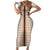 Aloha Hawaii Cowboys Paniolo Short Sleeve Bodycon Dress Beige Palaka - Polynesian Pride