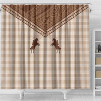 Aloha Hawaii Cowboys Paniolo Shower Curtain Beige Palaka - Polynesian Pride