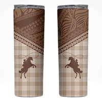 Aloha Hawaii Cowboys Paniolo Skinny Tumbler Beige Palaka - Polynesian Pride